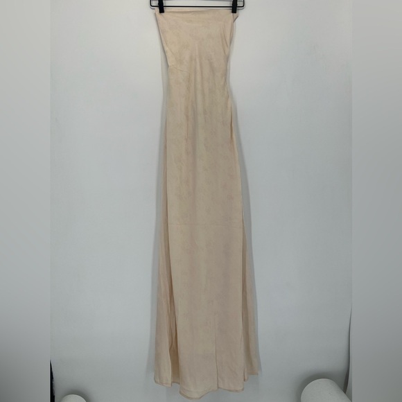 Princess Polly Esti Satin Cowl Neck Floral Open Back Maxi Dress In Champagne - Picture 2 of 12